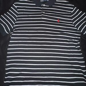 Ralph Lauren Black and White Striped Polo Shirt
